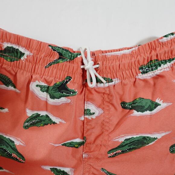 Old Navy Boys Alligator Swim‎ Trunks Size M 8 Coral Orange Novelty Print - Picture 10 of 11